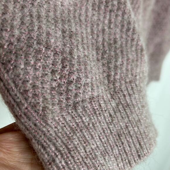 Banana Republic Filpucci women’s sweater pink metallic wool blend long sleeve XS - Picture 3 of 6